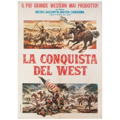 Retro 'How the West Was Won' 1964 Italian Due Fogli Film Poster