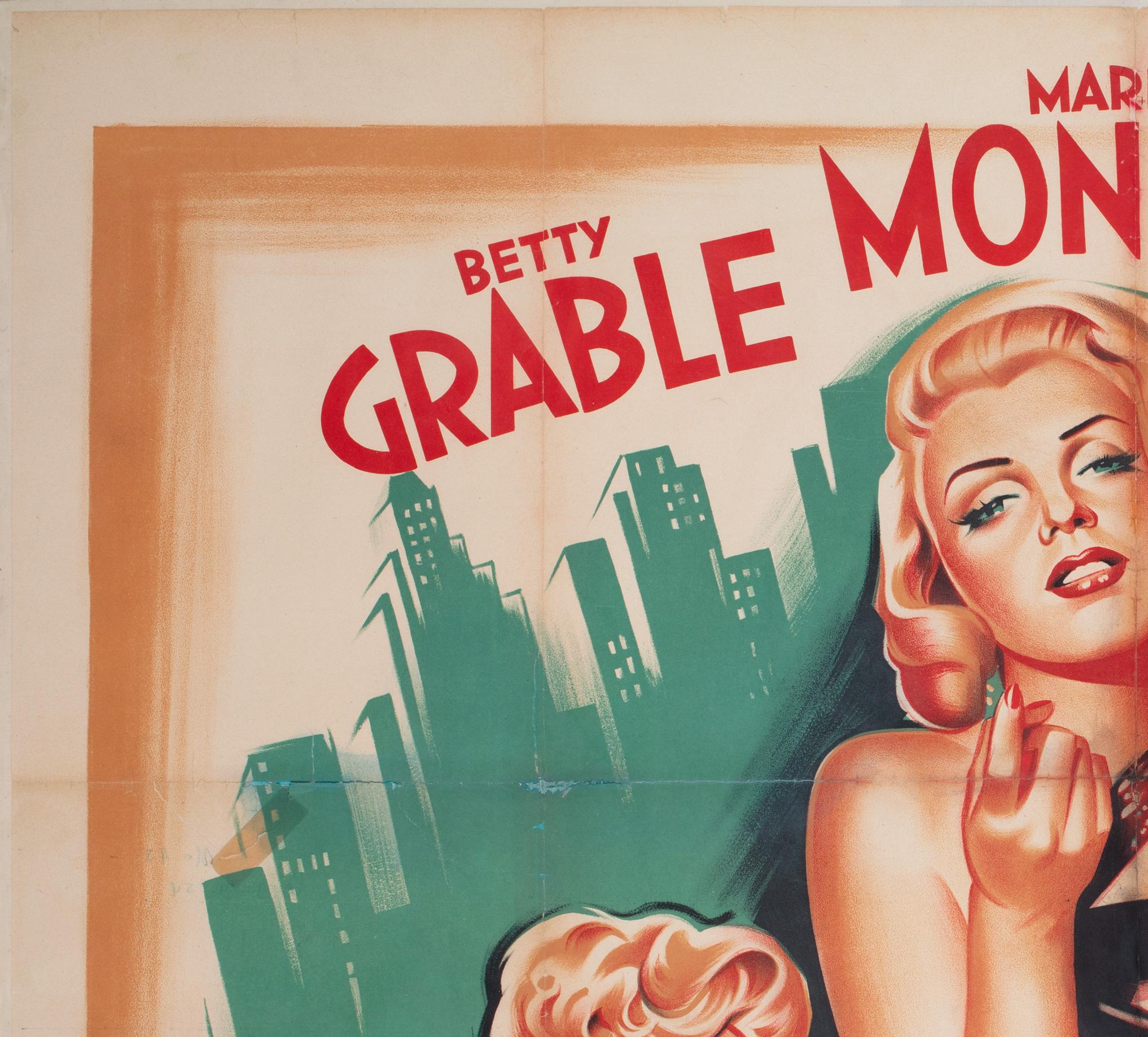 How to Marry a Millionnaire 1953 French Grande Film Poster, Boris Grinsson In Good Condition For Sale In Bath, Somerset