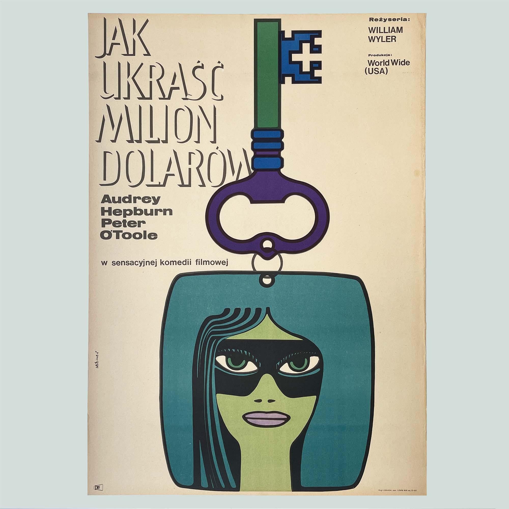 20th Century How to Steal a Million, Vintage Polish Film Poster by Maciej Hibner, 1968 For Sale