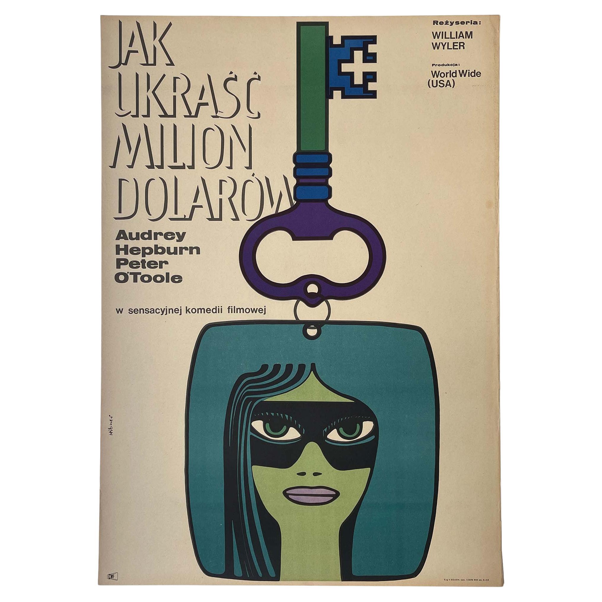 How to Steal a Million, Vintage Polish Film Poster by Maciej Hibner, 1968 For Sale