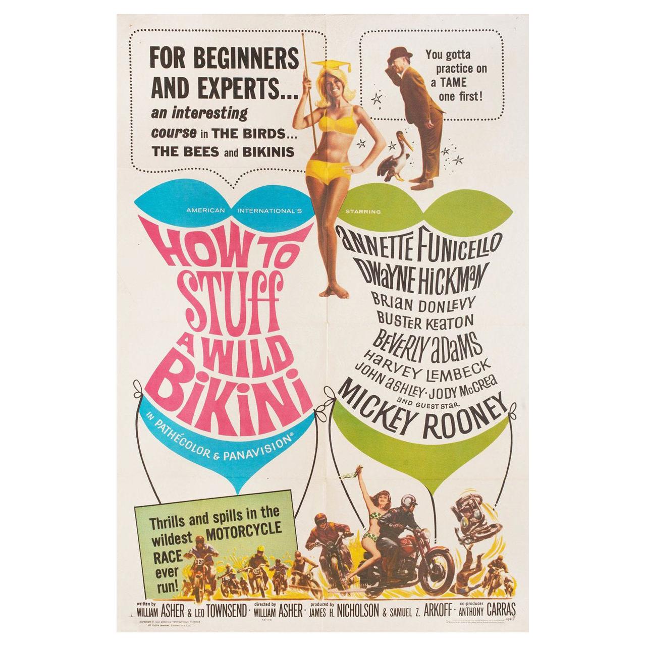 "How to Stuff a Wild Bikini" 1965 U.S. One Sheet Film Poster