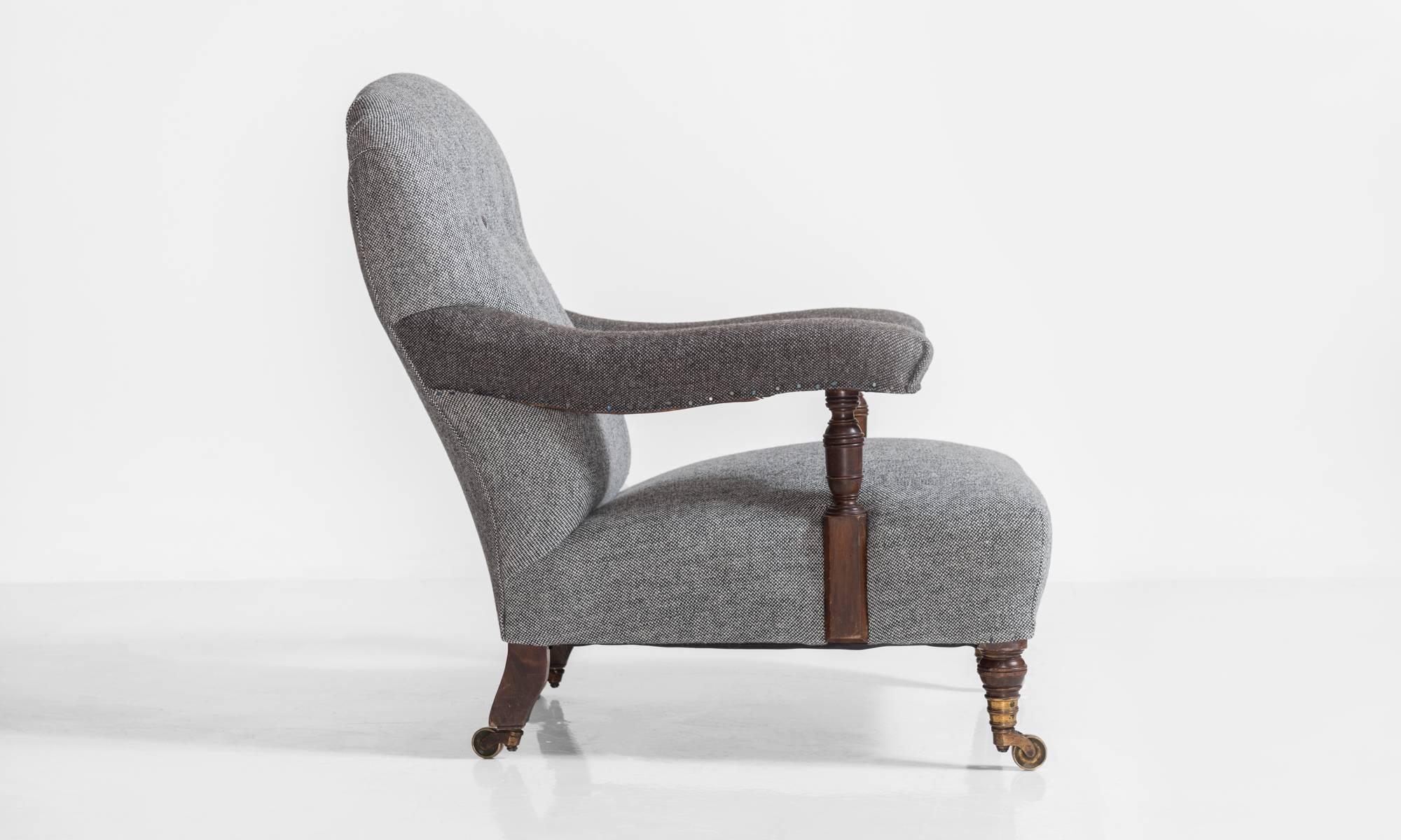 English Howard & Sons Wool Armchair, England, circa 1890