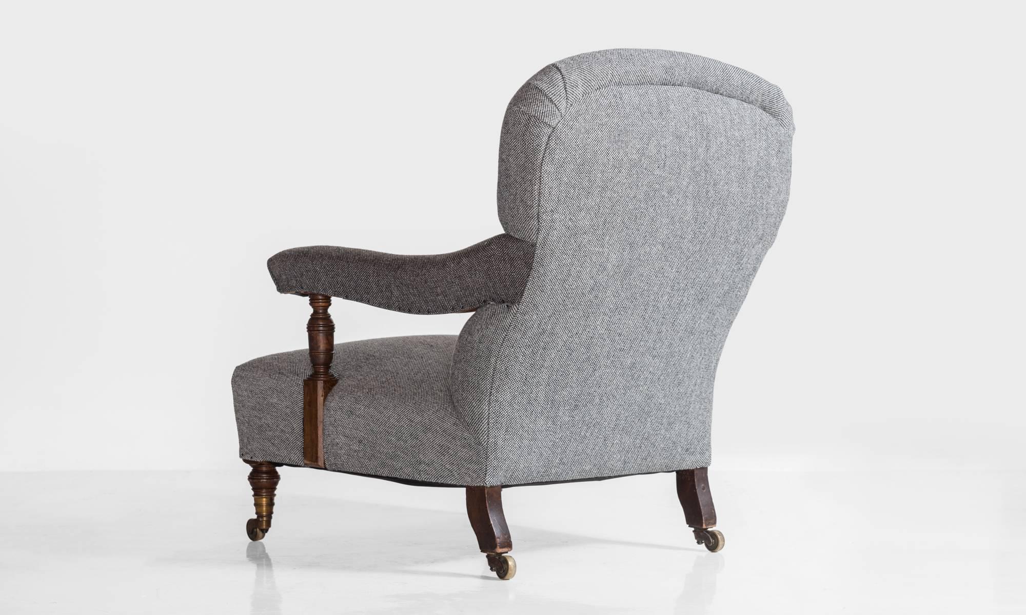 Howard & Sons Wool Armchair, England, circa 1890 In Good Condition In Culver City, CA