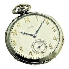 Howard 14 Karat Solid Gold Open Faced Pocket Watch from