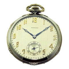 Howard 14 Karat Solid Gold Open Faced Pocket Watch from