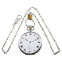 Howard 14Kt White Gold Art Deco Pocket Watch From 1921 with Original Box & Paper