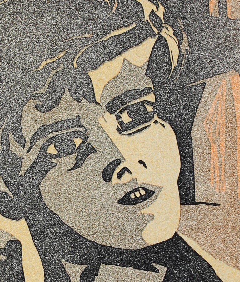 Modernist Wood Cut Face 1960-70s - Print by Howard Albert
