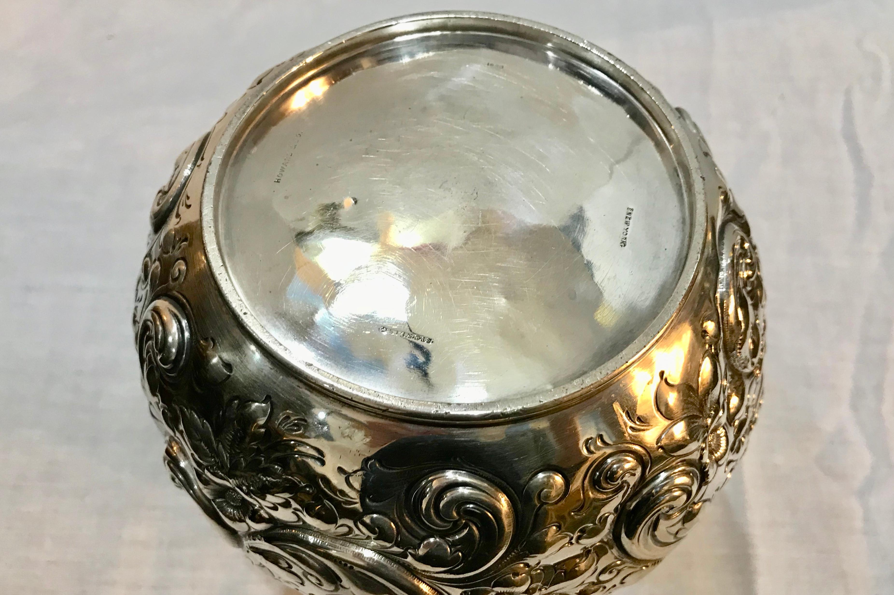 Howard and Co, New York, 1890s Sterling Silver Repousse Pitcher 4