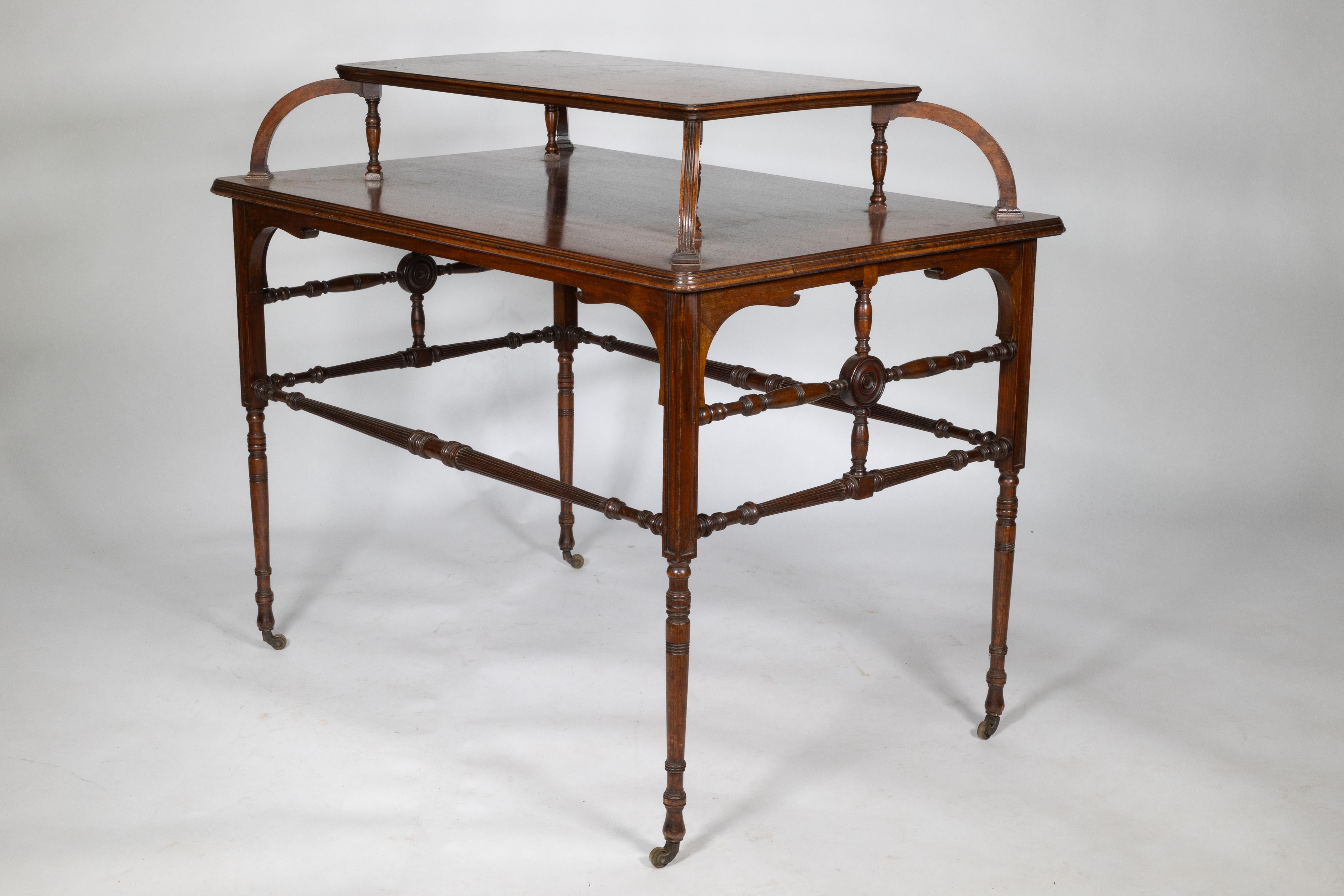Late 19th Century Howard and Sons. A high art Aesthetic Movement Walnut centre tea table For Sale