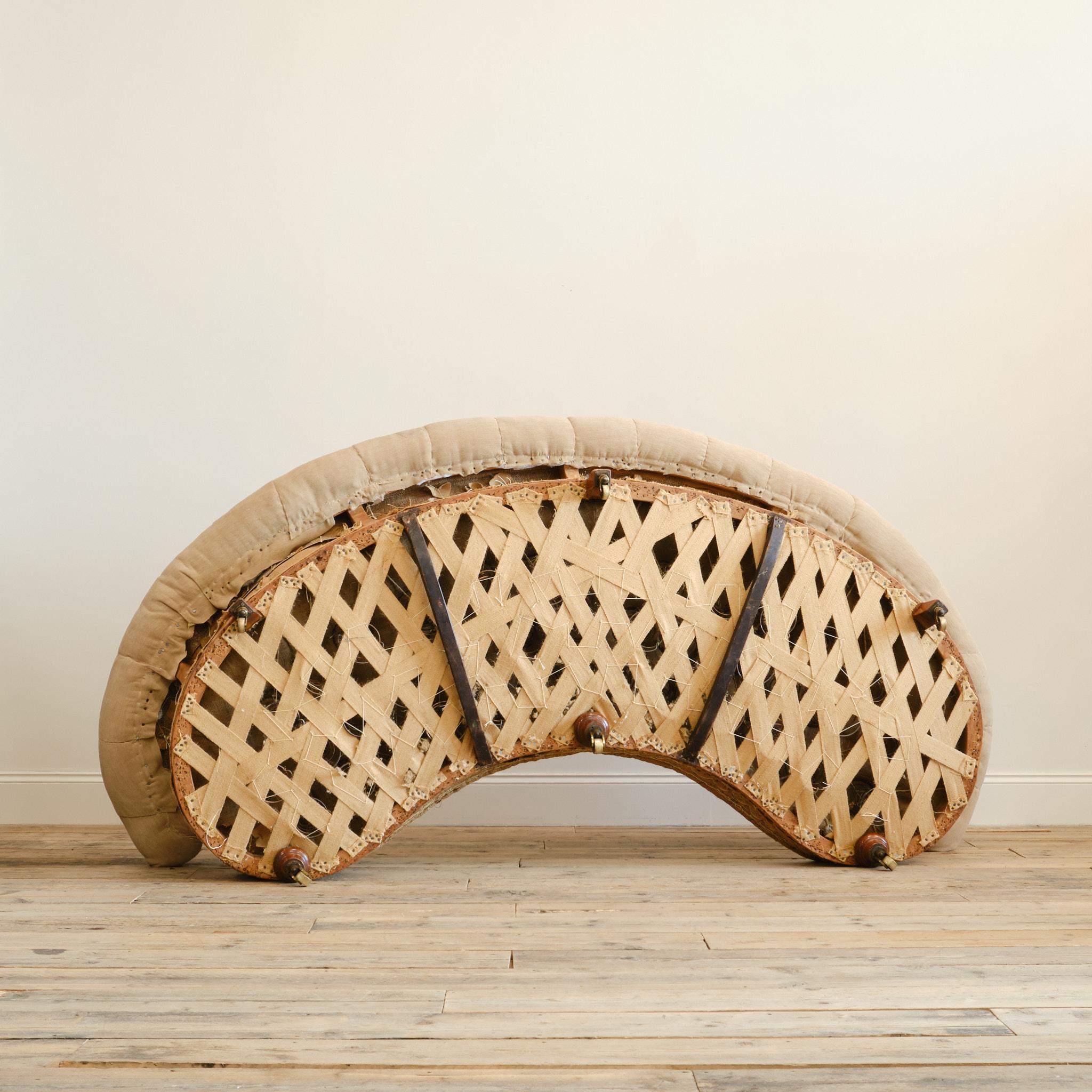 Howard and Sons Crescent Chesterfield Sofa c1860 For Sale 4