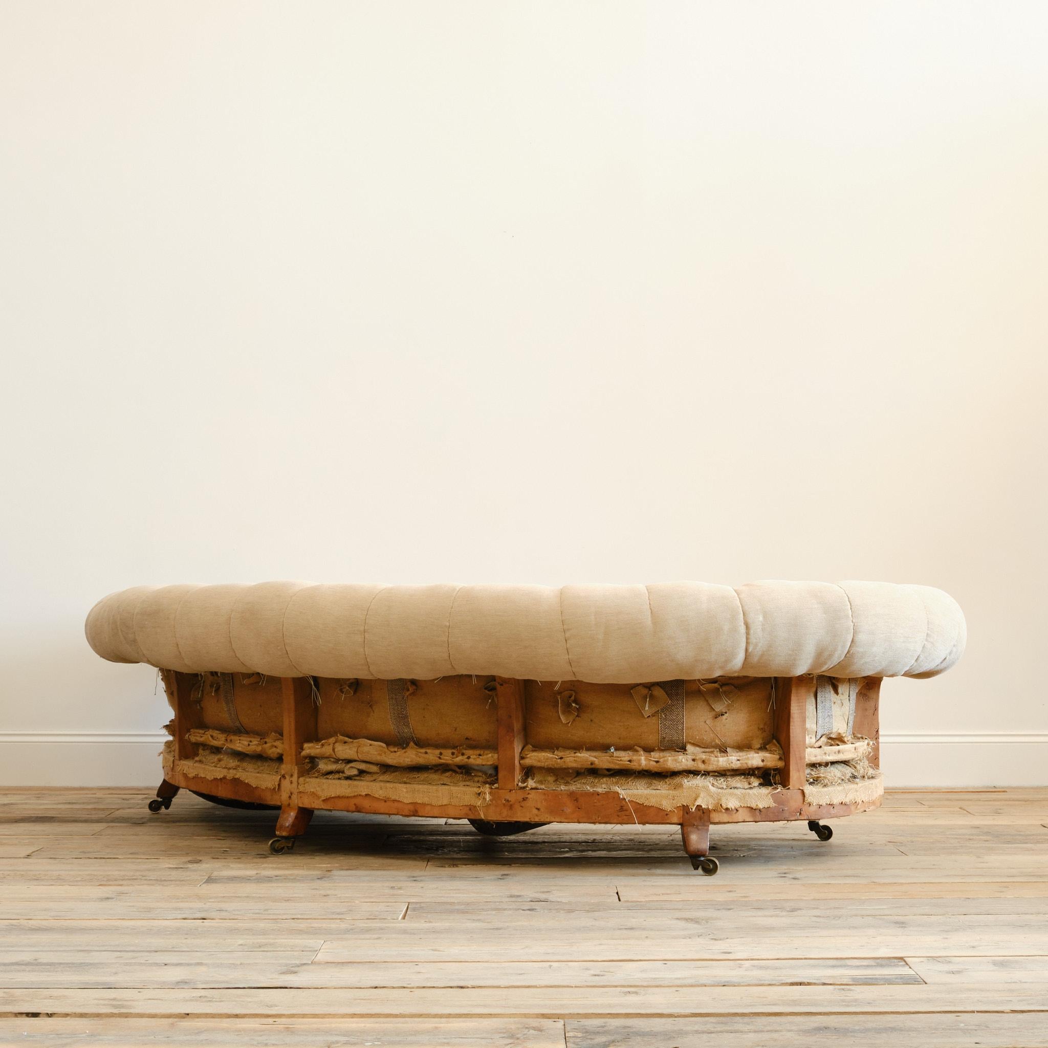 19th Century Howard and Sons Crescent Chesterfield Sofa c1860 For Sale