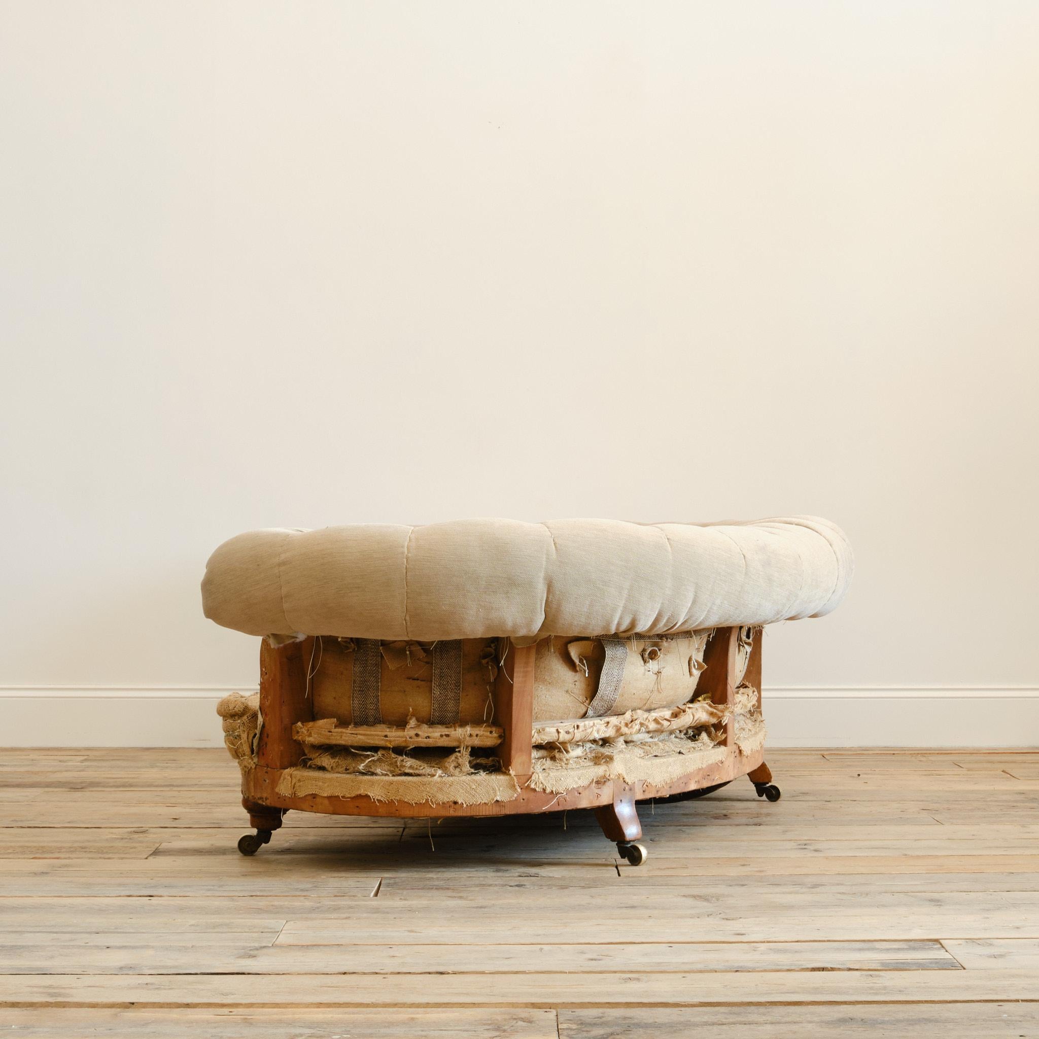 Howard and Sons Crescent Chesterfield Sofa c1860 For Sale 1