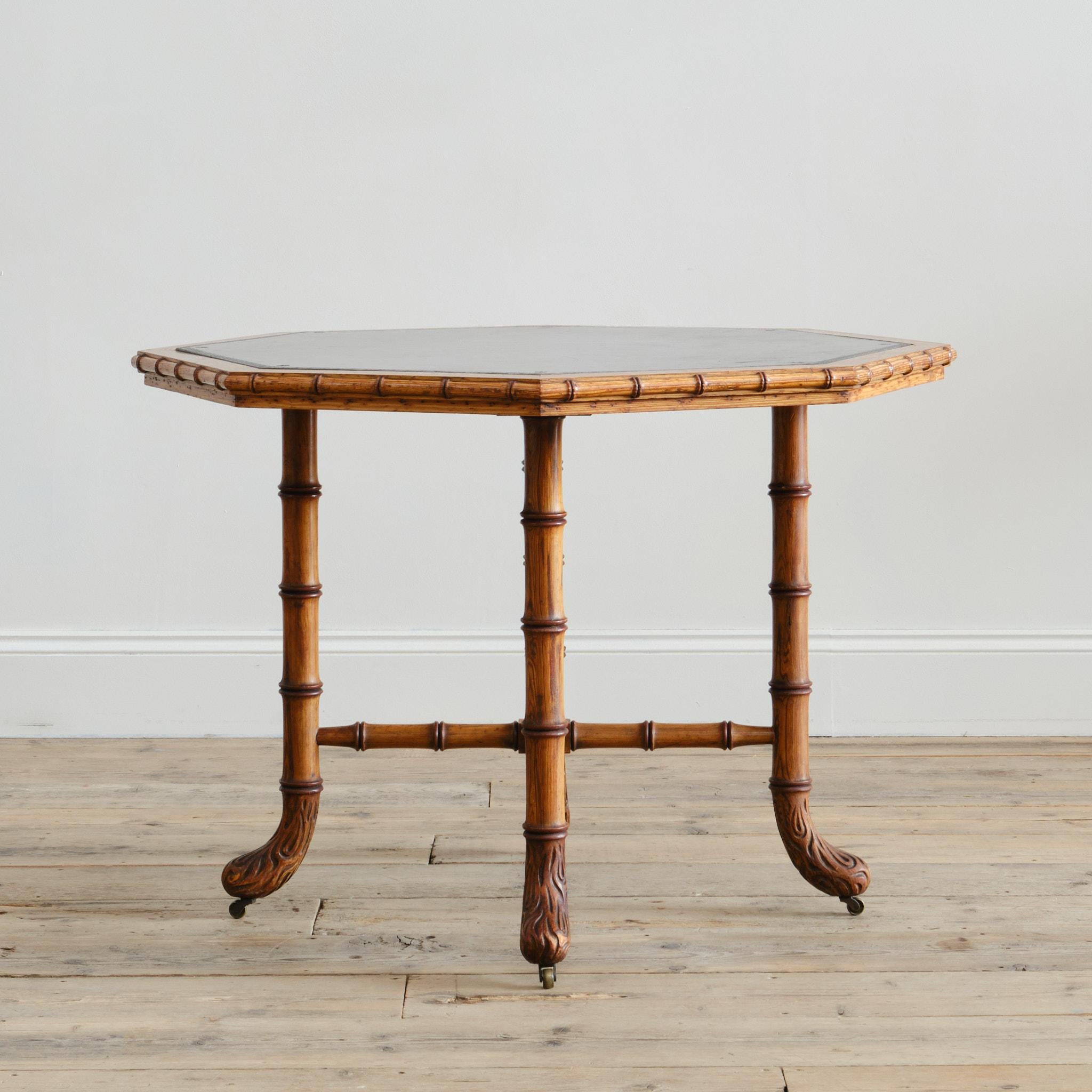 Aesthetic Movement Howard and Sons Faux Bamboo Pine Centre Table
