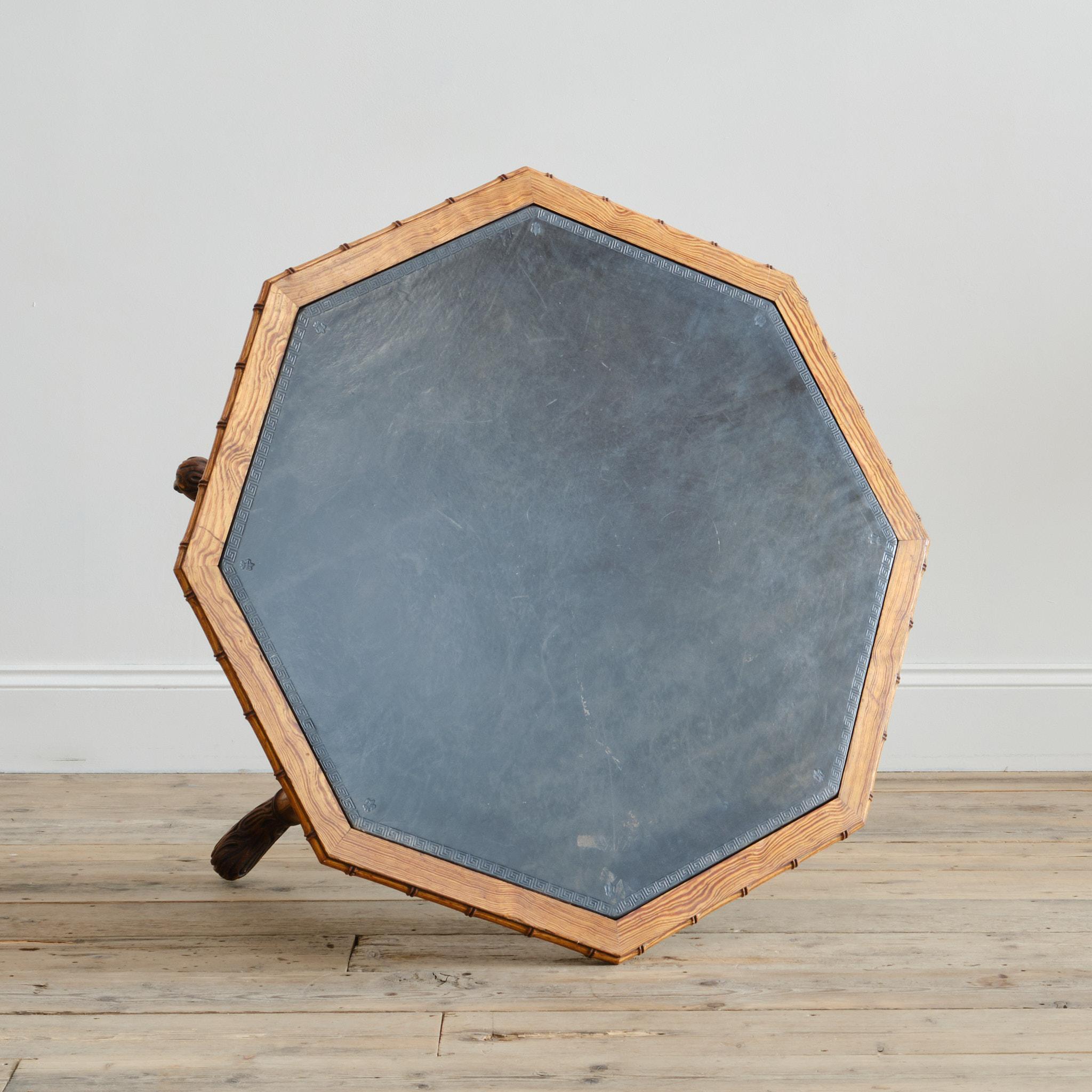 British Howard and Sons Faux Bamboo Pine Centre Table
