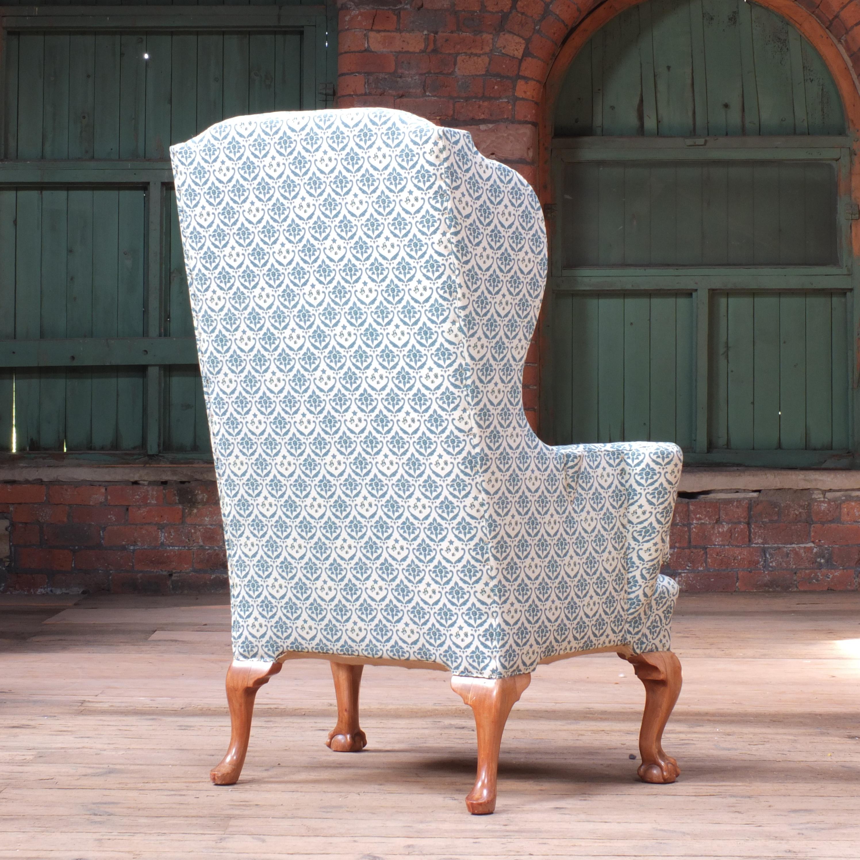 20th Century Howard and Sons George III Wingback Armchair