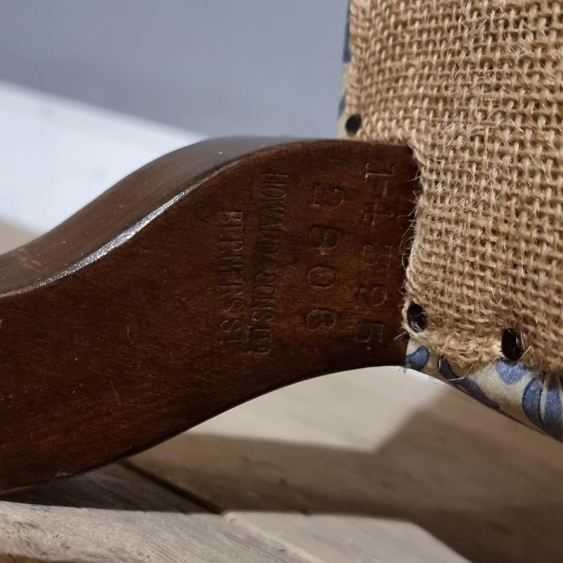 Stunning 19th C Howard and Sons Grafton model armchair.
The chair is raised on turned oak legs with all the castors being stamped 