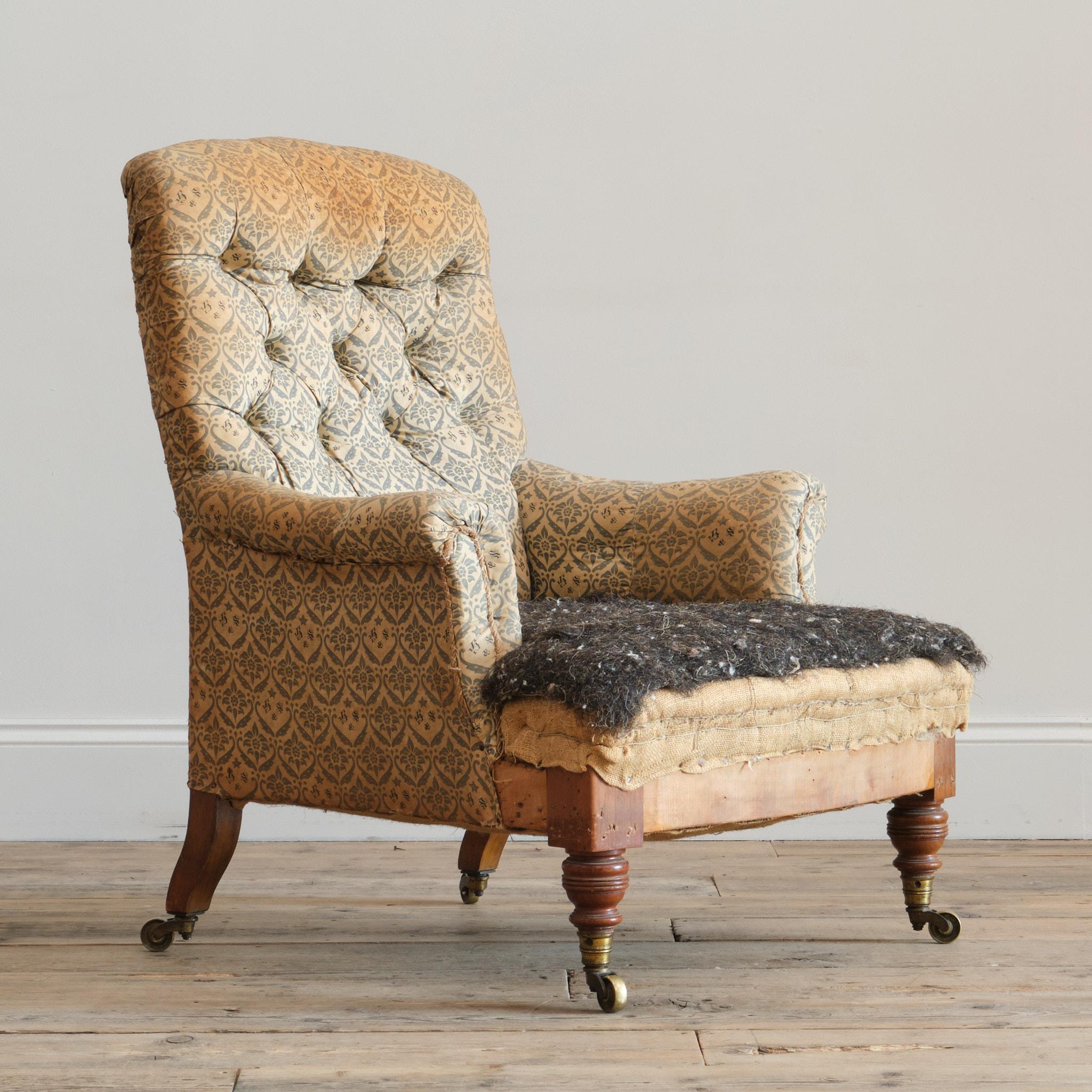 Edwardian Howard and Sons 'Hammond' Armchair For Sale