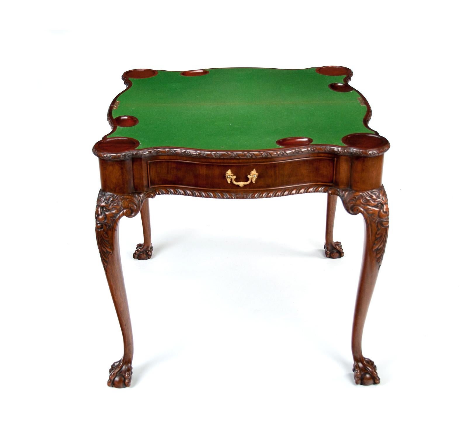 Howard and Sons Mahogany Card Table with Concertina Action Irish Georgian Style 9