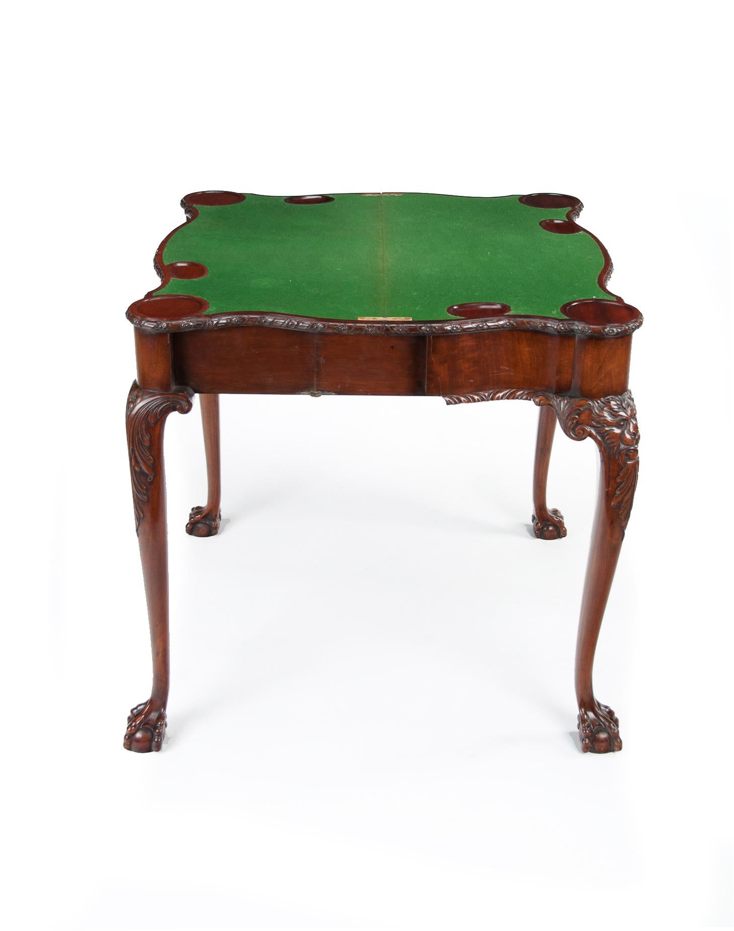 Howard and Sons Mahogany Card Table with Concertina Action Irish Georgian Style 11