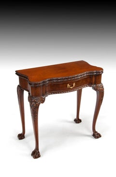 Howard and Sons Mahogany Card Table with Concertina Action Irish Georgian Style