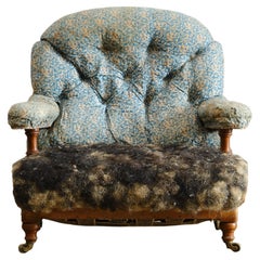 Antique Howard and Sons Open armchair From Powderham Castle - Devon