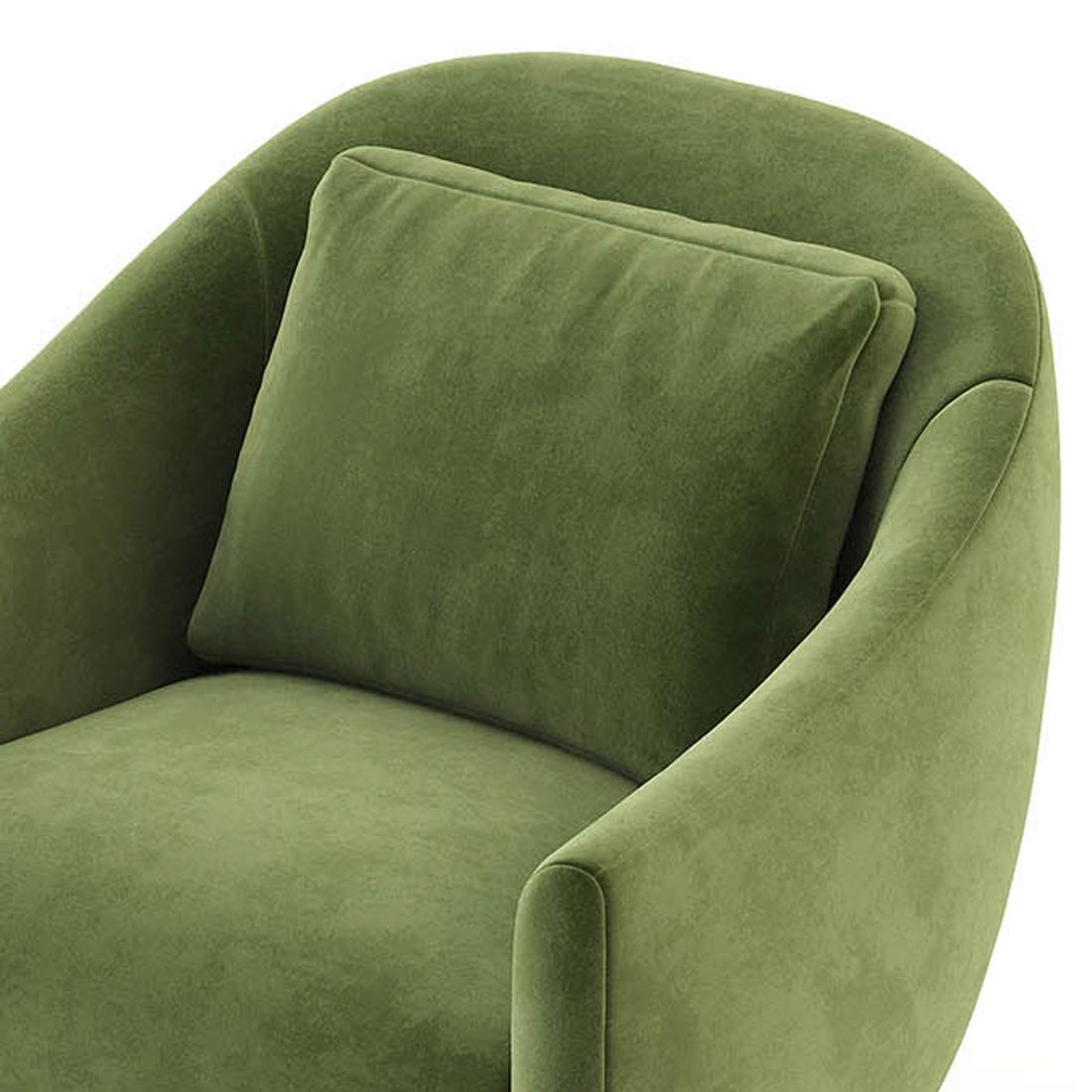 Gilt Howard Armchair with Green Velvet Fabric For Sale