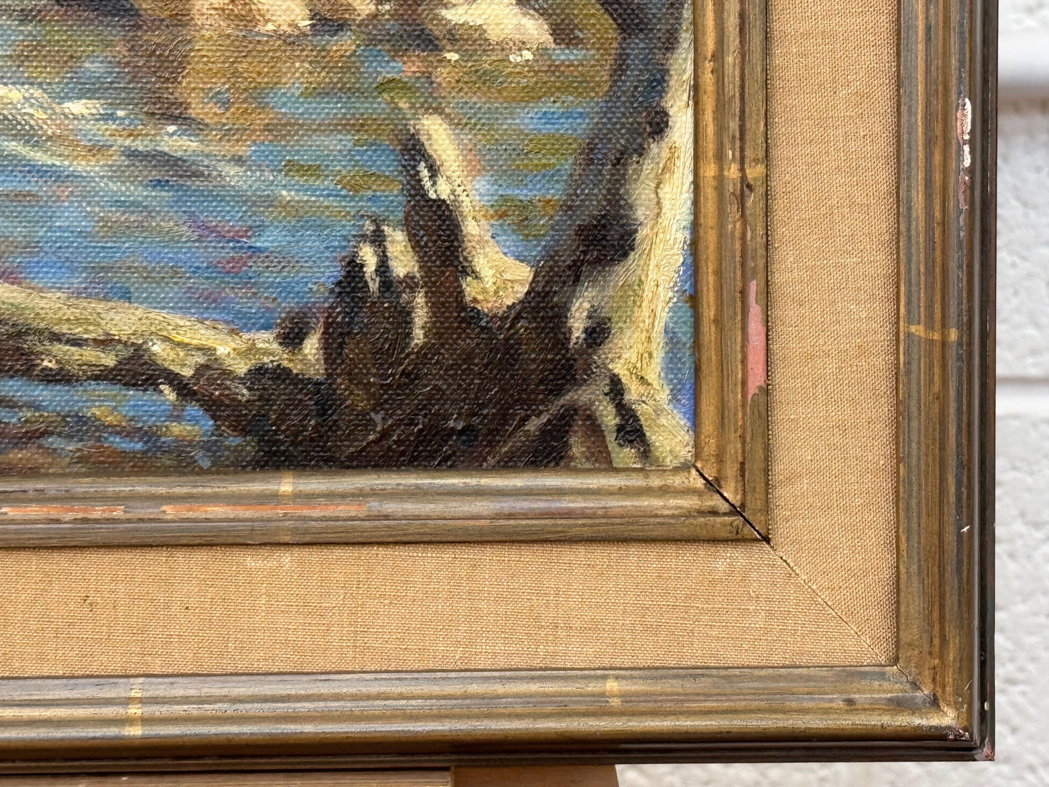 Paisaje fluvial australiano pintado por un artista inglés australiano del siglo XX en venta 3