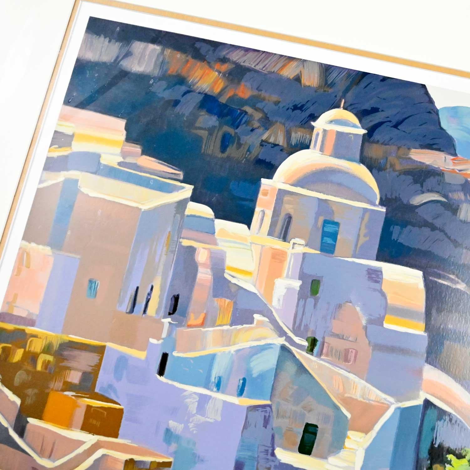 Howard Behrens Limitierte Auflage Großformatige signierte Serigraphie „Hillside at Fira“ im Angebot 10