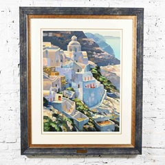 Howard Behrens Limited Edition Large Scale Hillside at Fira Signed Serigraph