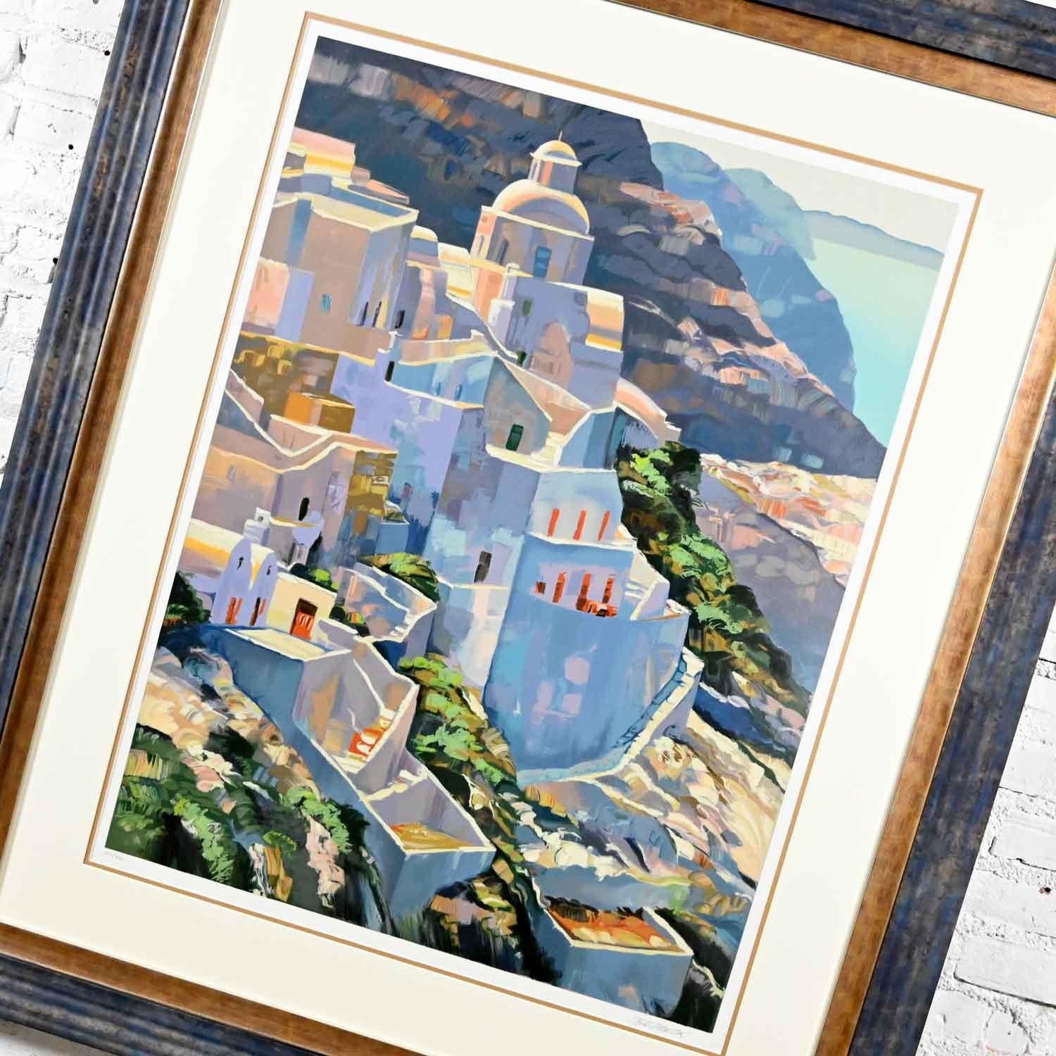 Howard Behrens Limitierte Auflage Großformatige signierte Serigraphie „Hillside at Fira“ (amerikanisch) im Angebot