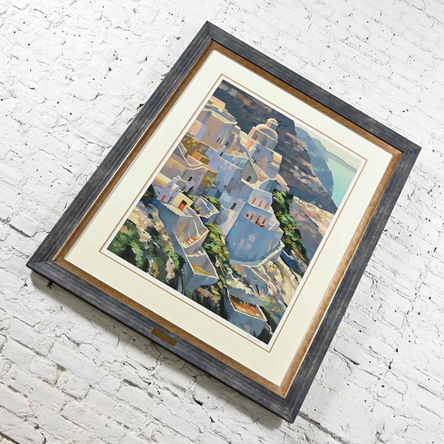 Howard Behrens Limitierte Auflage Großformatige signierte Serigraphie „Hillside at Fira“ im Zustand „Gut“ im Angebot in Topeka, KS