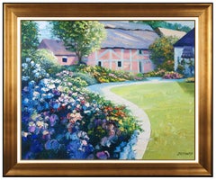Howard Behrens Large Original Oil Painting On Canvas Signed Floral Landscape Art