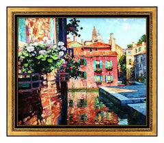 Howard Behrens Original Oil Painting on Canvas Large Signed Italian Landscape