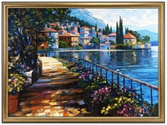 Howard Behrens Original Oil Painting On Canvas Large Water Landscape Framed Art