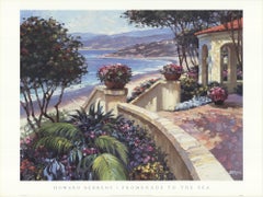 Vintage 1999 After Howard Behrens 'Promenade to the Sea' Contemporary Offset Lithograph