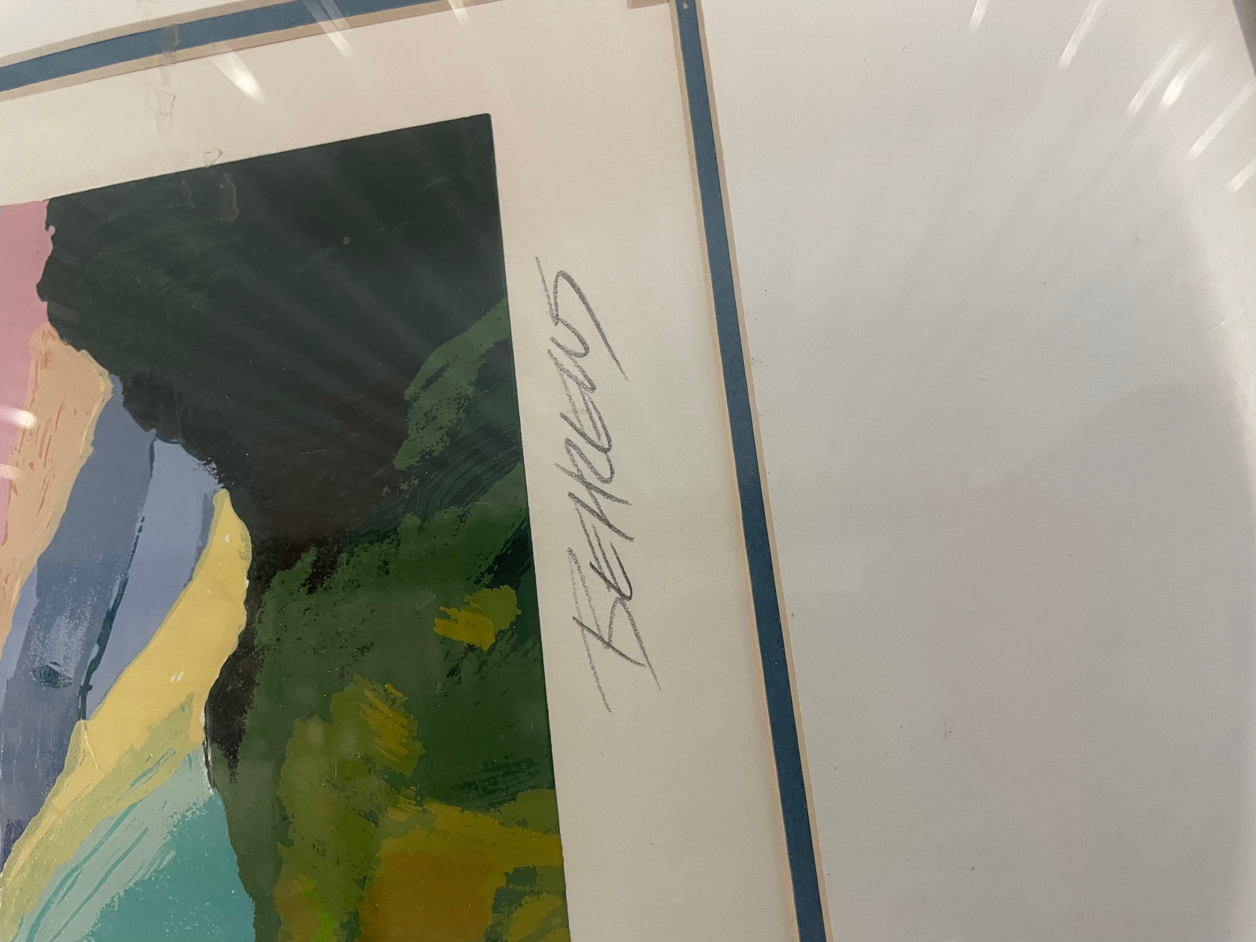 This is a serigraph signed and numbered by behrens. Out of 40. Unframed in good condition.