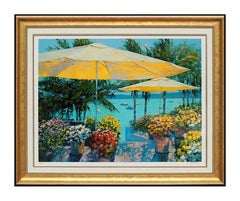 Vintage Howard Behrens Giclee Flowers By The Sea Signed Art Floral Art