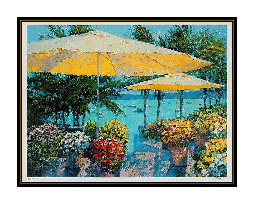 Howard Behrens Giclee Flowers By The Sea Signed Art Floral Art For Sale 1