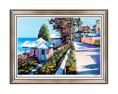 Howard Behrens Large Color Giclee Italian Seascape Landscape Signed Artwork SBO