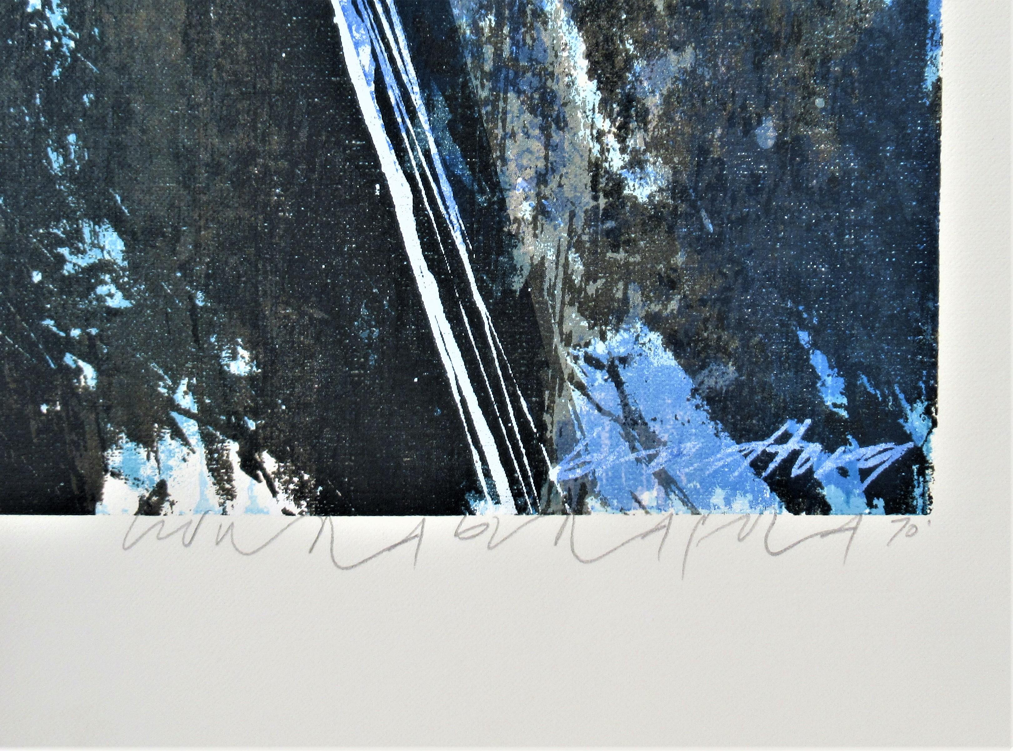 Wasserfall #2 (Grau), Abstract Print, von Howard Bradford