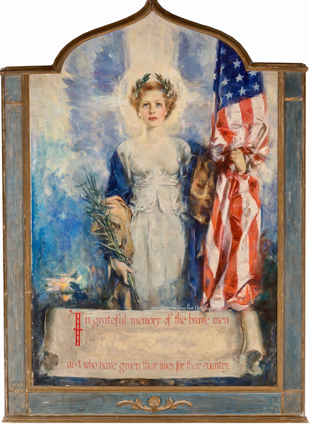 Howard Chandler Christy Figurative Painting - In Grateful Memory of the Brave Men Who Have Given Lives for Their Country