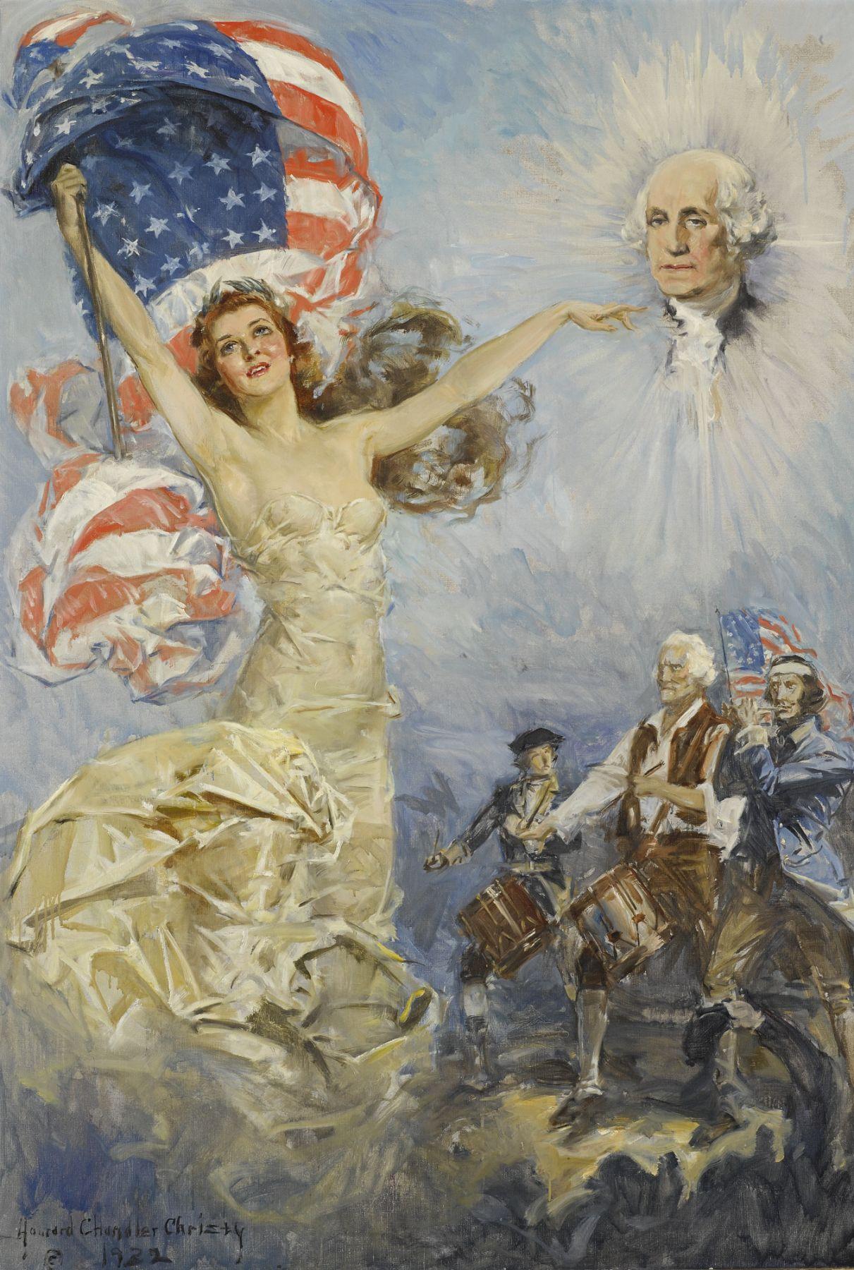 Howard Chandler Christy Figurative Painting - Mother of His Country
