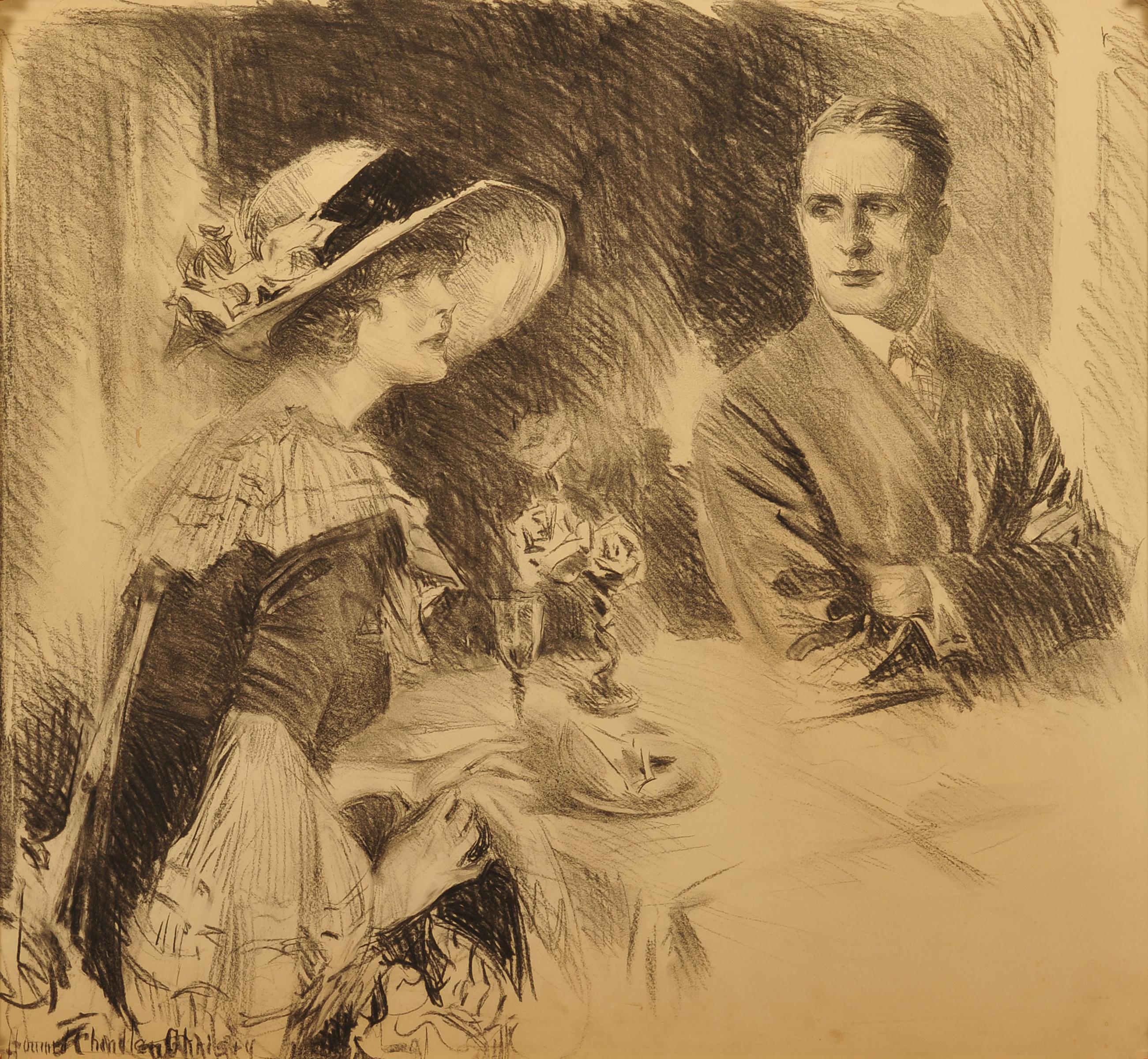 Ilustración de la historia de Redbook - Painting de Howard Chandler Christy