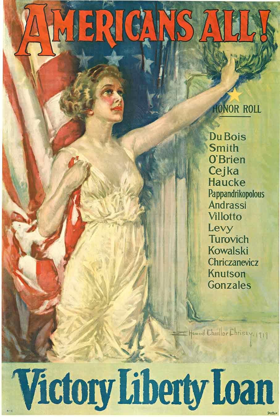 Americani originali tutti! Rolle d'onore - Poster d'epoca della Victory Libery Loan