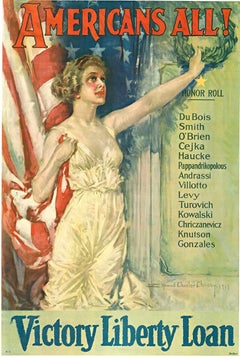Original Americans All! Honor Roll - Victory Libery Loan vintage poster