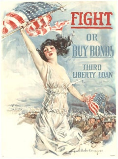 Original Fight or Buy Bonds, Third Liberty Loan, Large Format vintage poster