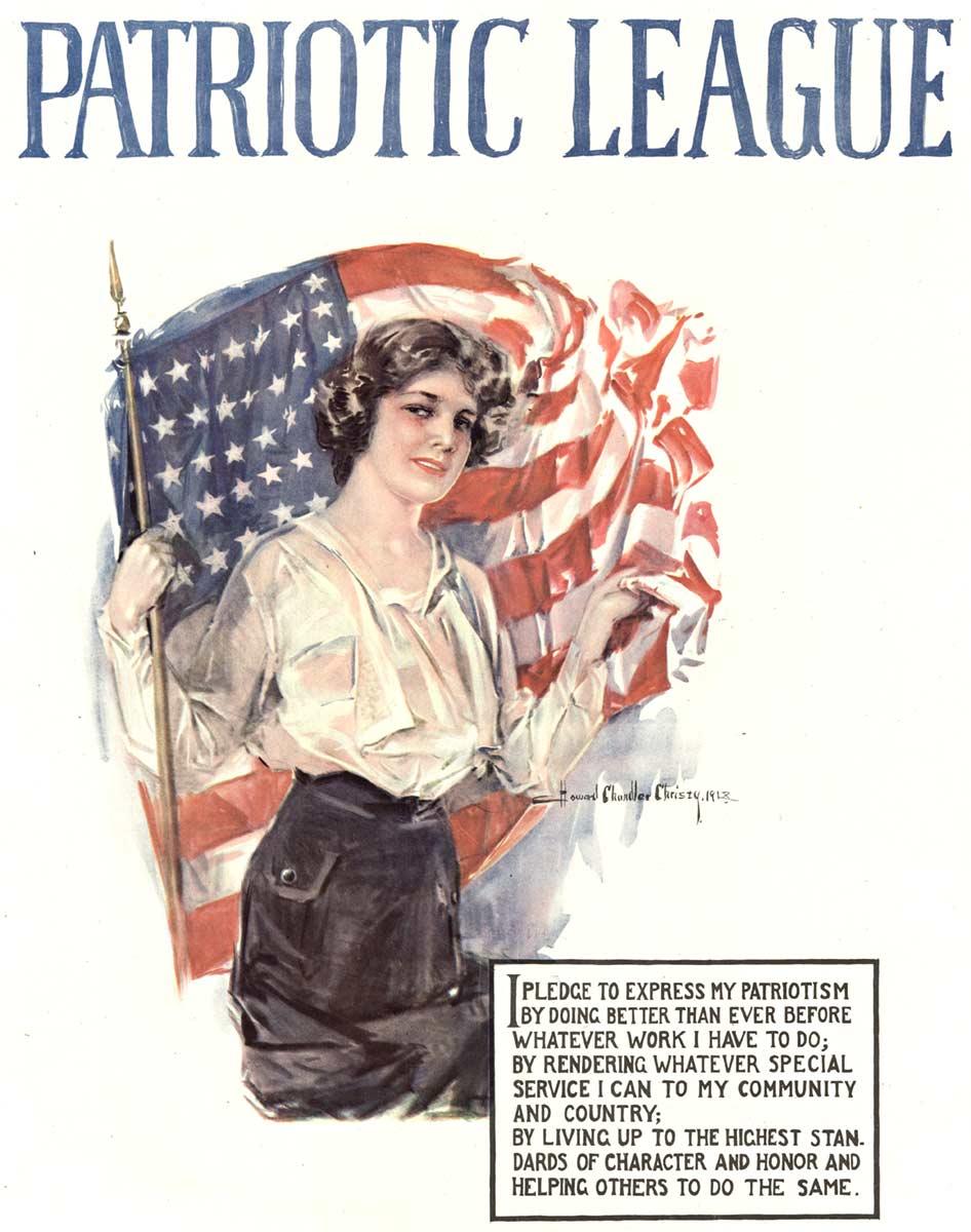 Original Patriotic League vintage poster  Christy Girl - Print by Howard Chandler Christy