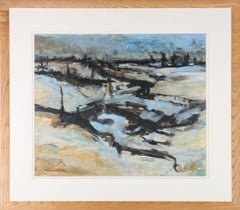 Howard Coles – Ölgemälde, Barge Graveyard, 20. Jahrhundert