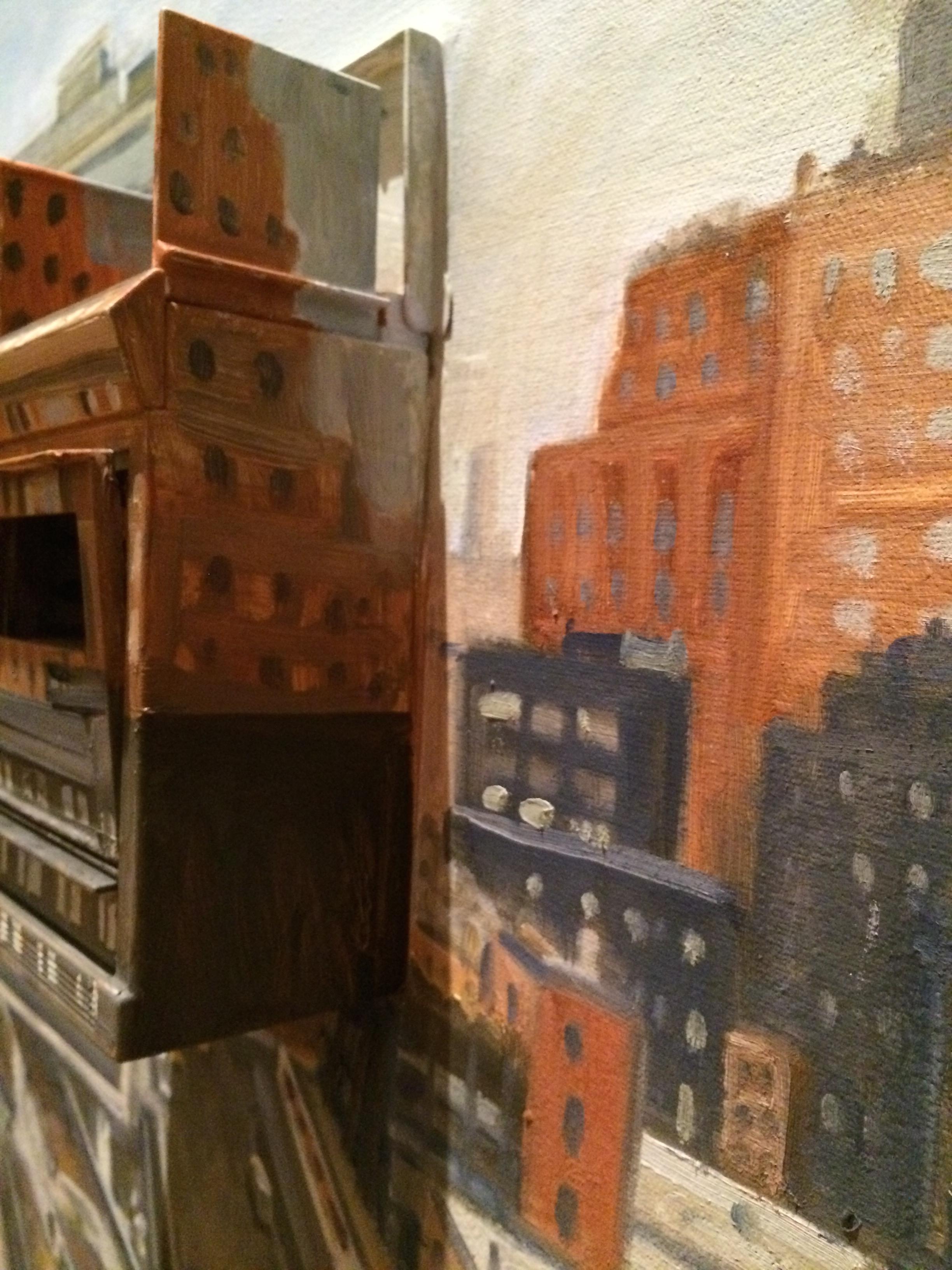 High Line and Standard Hotel, Mixed Media on Canvas For Sale 2