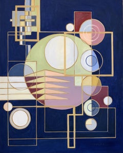 Blue Zip Line Series 1, Painting, Oil on Canvas